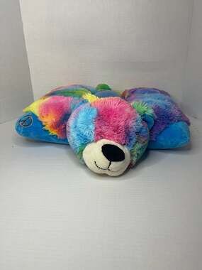 Pillow Pets Dream Lites Rainbow Peace Bear Star Projector Night Light Plush
